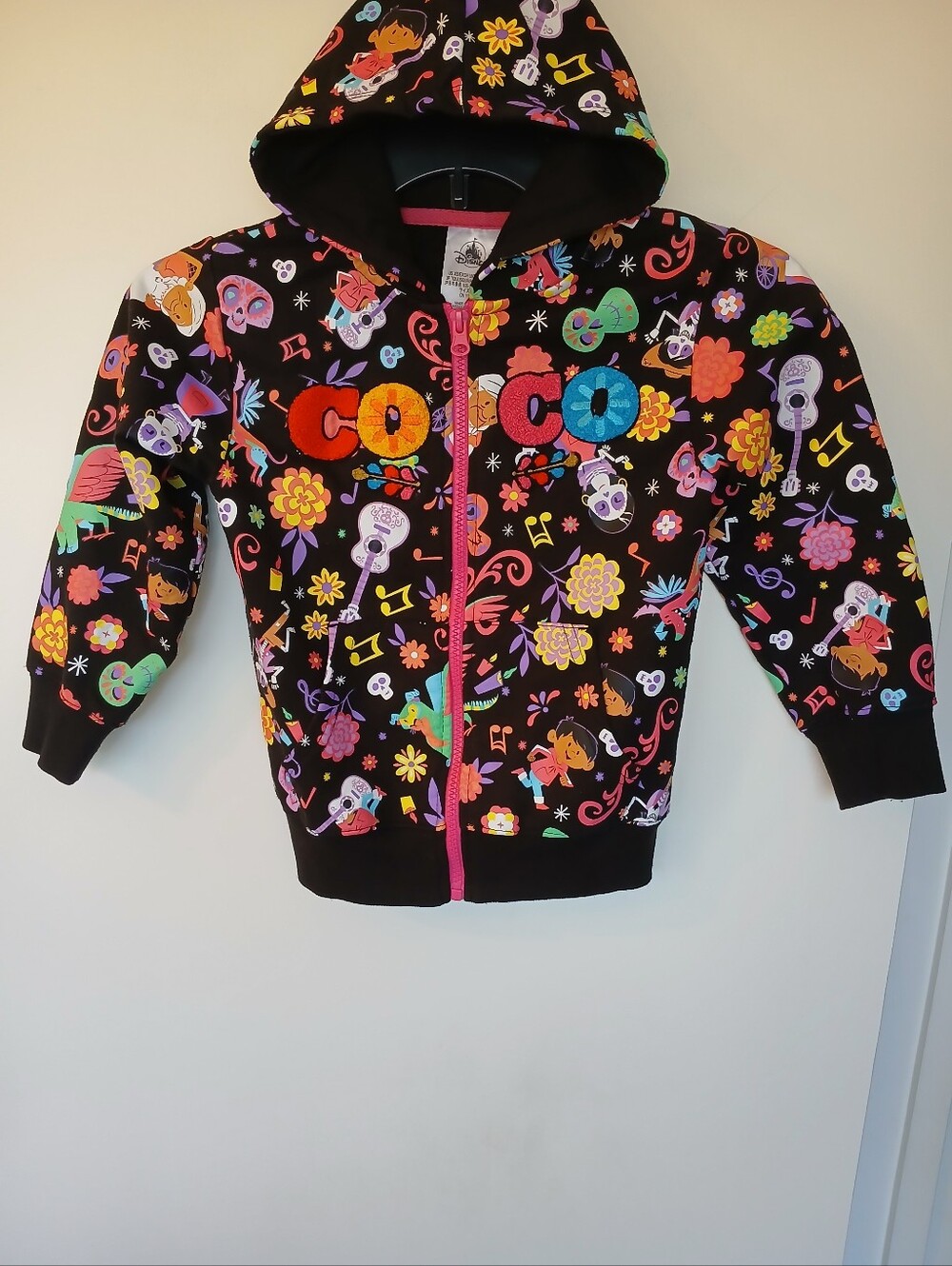 Disney Coco Kid's Full Zip Hoodie Black Size XS